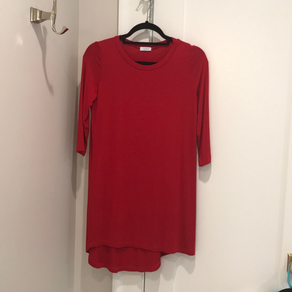 Red T-shirt dress